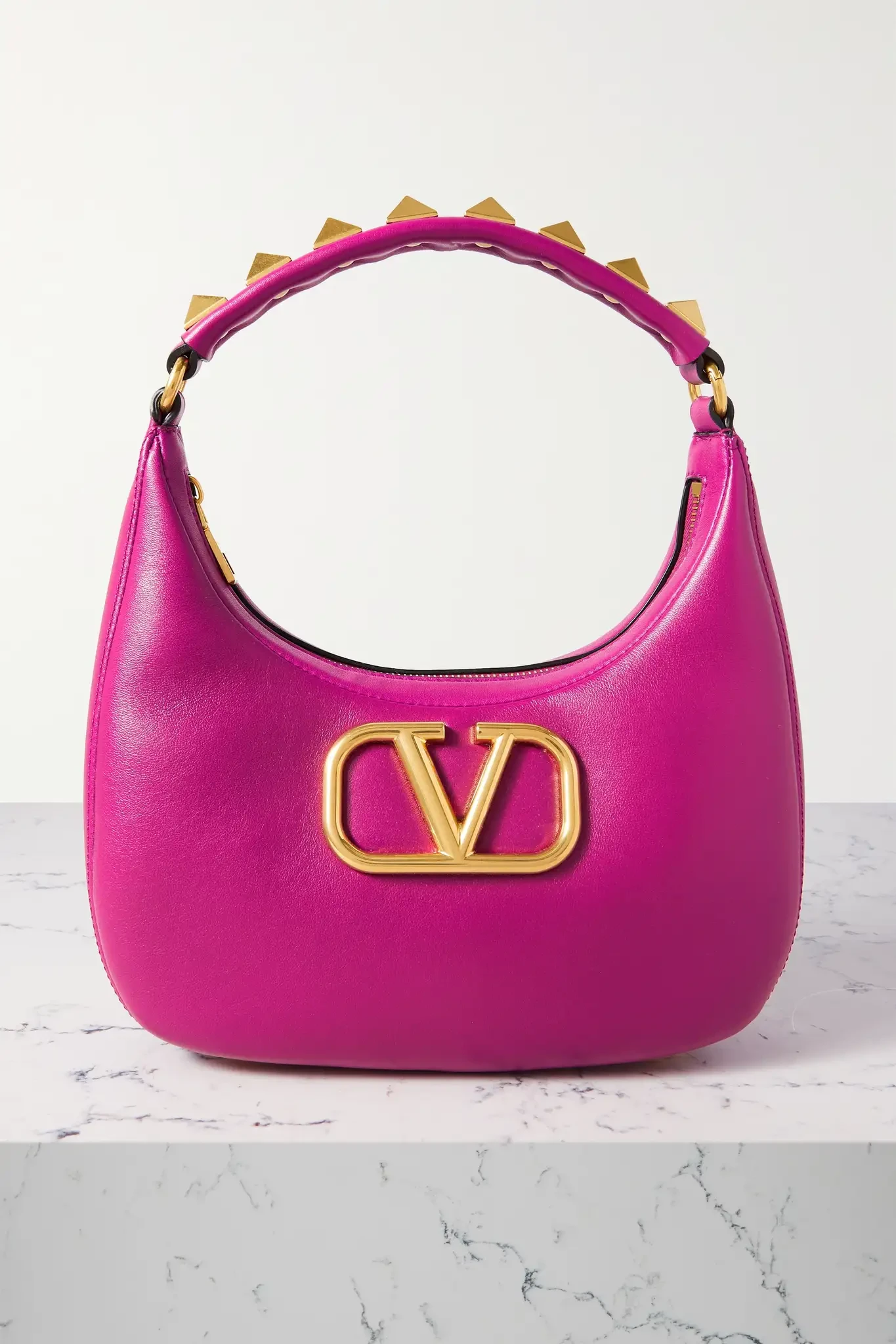 VALENTINO Valentino Garavani Stud Sign embellished leather shoulder bag