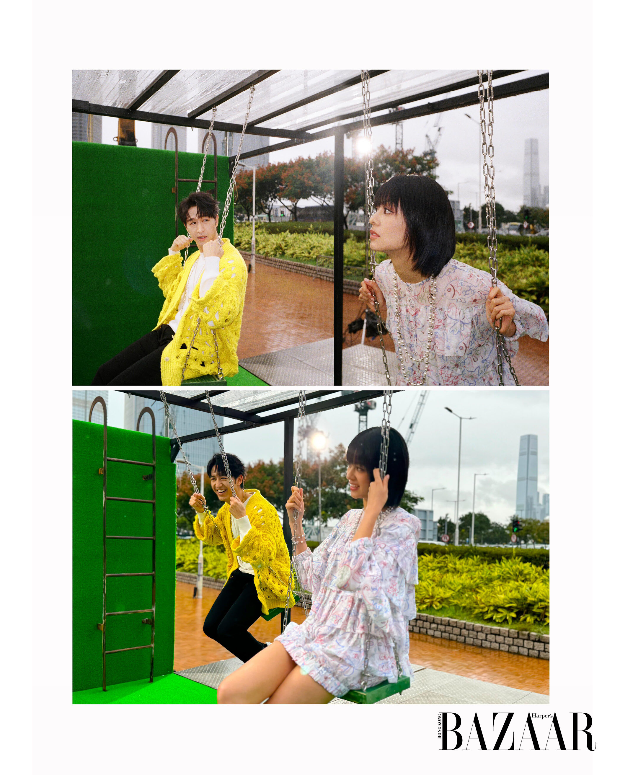 盧慧敏（Amy Lo）、馮允謙（Jay Fung）穿上 CHANEL 2025 早春系列服飾上演城市浪漫故事，《Movie on The Road》向香港電影本色致敬
