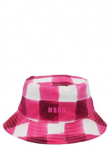 Check Printed Bucket Hat MSGM