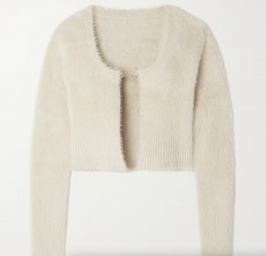 JACQUEMUS Neve cropped brushed stretch-knit cardigan