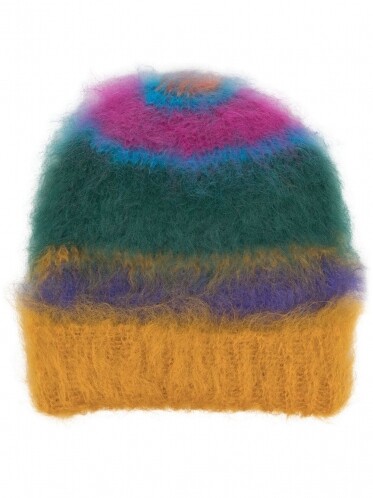 Marni striped colour-block beanie hat