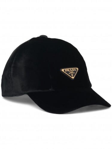 三角形 logo 絲絨棒球帽
