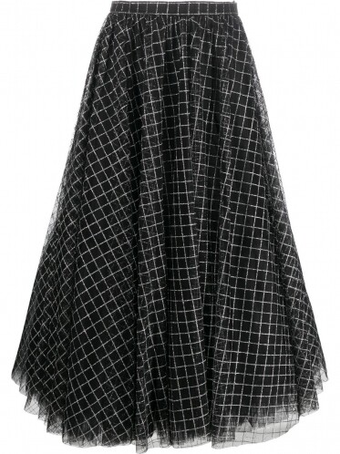 checked midi skirt