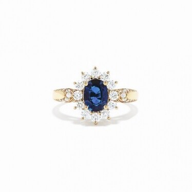 Effy Royale Bleu 14K Yellow Gold Blue Sapphire and Diamond Ring, 2.23 TCW