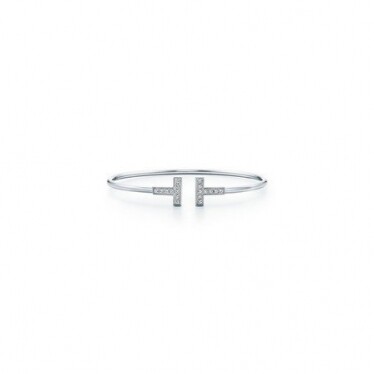 Tiffany T 手鐲 Diamond Wire Bracelet in 18k White Gold
