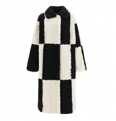 STAND STUDIO Stand Studio Nikki Checked Faux Fur Coat STAND STUDIO Stand Studio Nikki Checked Faux Fur Coat