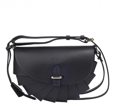 OPERETTA Made By BOLDRINI SELLERIA $3,480 Vachetta Leather Black Crossbody Bag