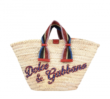Dolce & Gabbana 綴織帶藤織手提袋 Dolce & Gabbana 綴織帶藤織手提袋