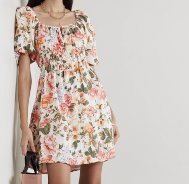 FAITHFULL THE BRAND + NET SUSTAIN Nikoleta floral-print linen mini dress