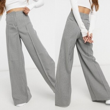 ASOS Weekday Petra co-ord dogtooth trousers in multi