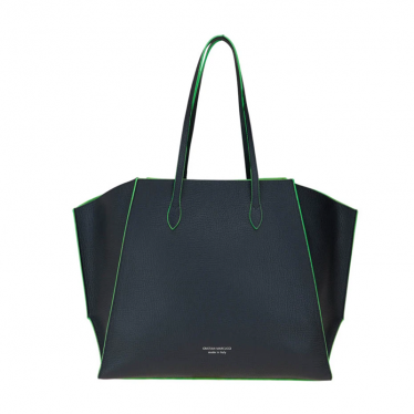 黑色配綠色 tote bag