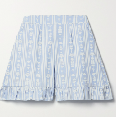 SINDISO KHUMALO + NET SUSTAIN + The Vanguard ruffled printed cotton shorts
