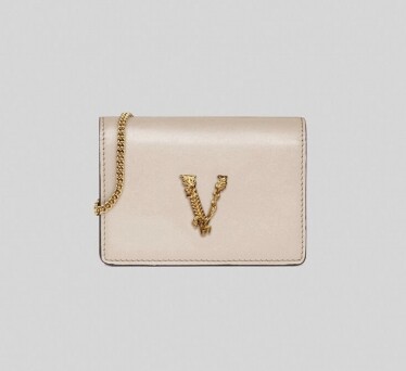 Versace Virtus 淺粉紅色迷你鏈條錢包