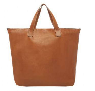 CATERINA Made By GIANNI SEGATTA Hand Waxed Calfskin Leather Light Brown Tote Bag