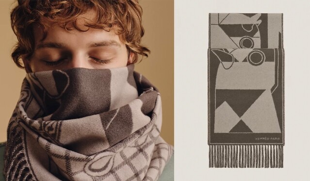 名牌頸巾推介:Hermès Camails Jacquard muffler 頸巾 $4,100 名牌頸巾推介:Hermès Camails Jacquard muffler 頸巾 $4,100