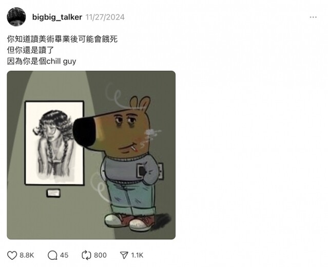 「Chill Guy 」意思到底是甚麼？一文了解這隻「迷因狗狗」為何被網民病毒式傳播