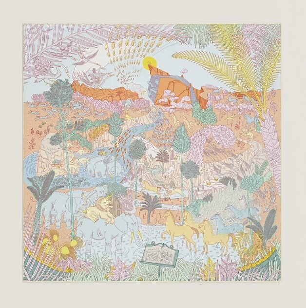 Hermès 絲巾：Le Carnaval des Animaux 90 厘米真絲絲巾