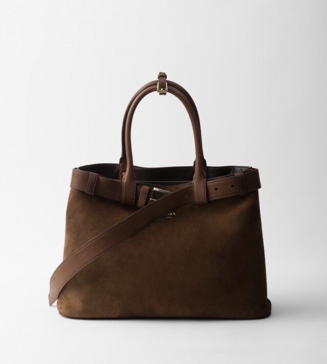 large prada buckle suede bag with belt large prada buckle suede bag with belt