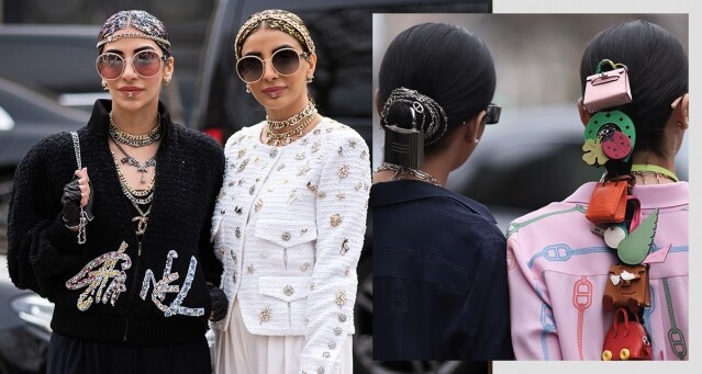 印度時尚姊妹花 Snehal & Jyoti Babani 的創意頭飾超吸睛！將 Hermes 皮帶扣、Chanel 手袋戴上頭，打造浮誇華麗造型
