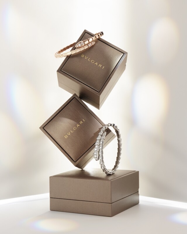 Serpenti Viper 珠寶系列的幾何造型和流暢線條，完美體現品牌的奢華魅力。