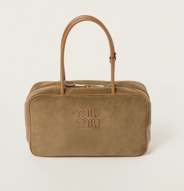 Beau corduroy top-handle bag