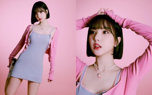針織外套穿搭:Eunha Y2K 粉色穿搭 針織外套穿搭:Eunha Y2K 粉色穿搭