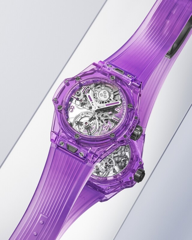 2022 新錶 型格推薦 6：宇舶錶 Hublot Big Bang 自動上鏈陀飛輪紫色藍寶石腕錶