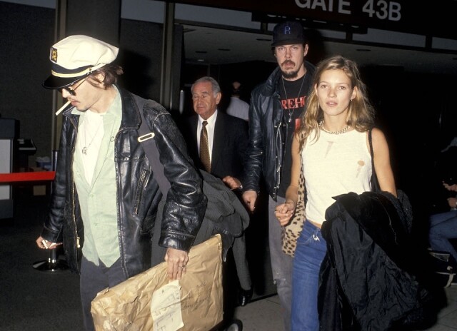 1994 年 Johnny Depp 和 Kate Moss 從洛杉磯抵達紐約