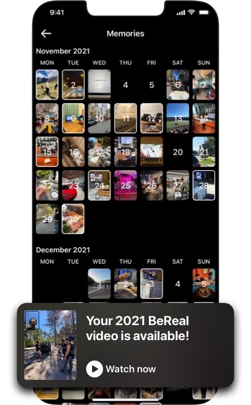 BeReal. app 的其它功能：回顧短片