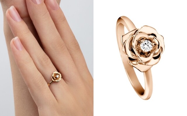 Piaget Rose 18K 玫瑰金鑽石戒指 價錢 $15,200