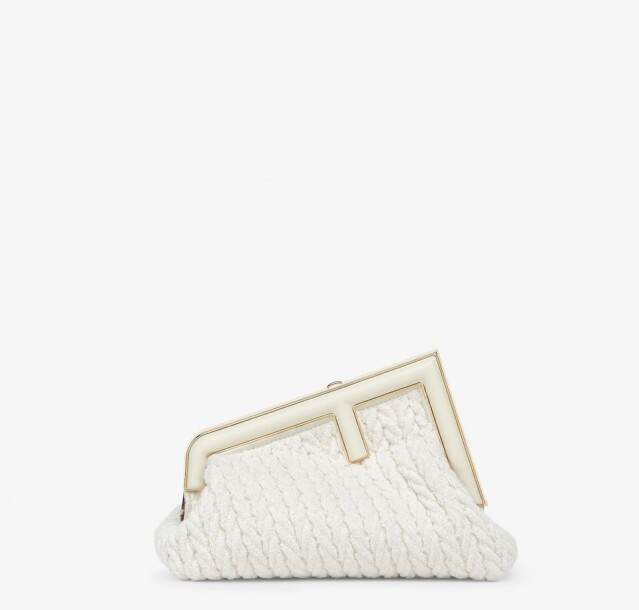 Fendi First Small White interlace fabric bag Fendi First Small White interlace fabric bag
