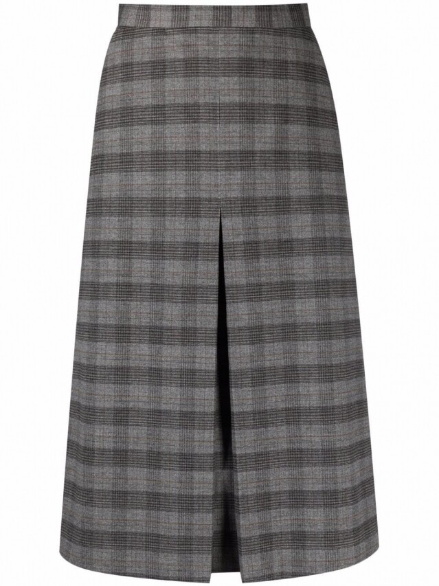 A-line checked midi skirt