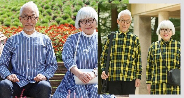 結婚半世紀仍堅持情侶裝放閃！日本銀髮夫妻以長青單品搭配出時尚情侶裝！