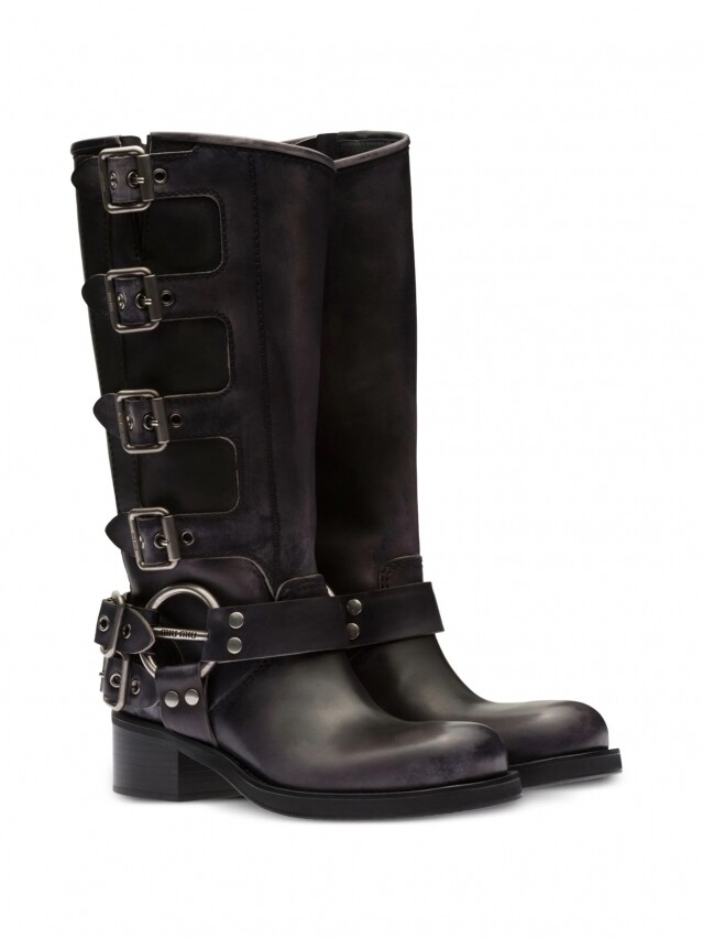Miu Miu buckle-detail leather boots