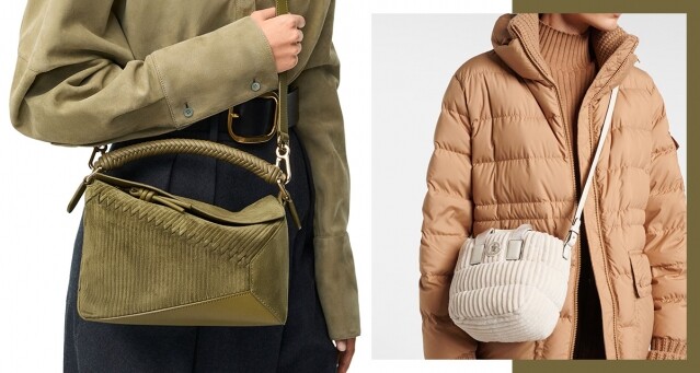 名牌燈芯絨手袋推薦：Miu Miu、Loewe、Celine 等品牌都有推出，為冬天穿搭帶來時尚氣質