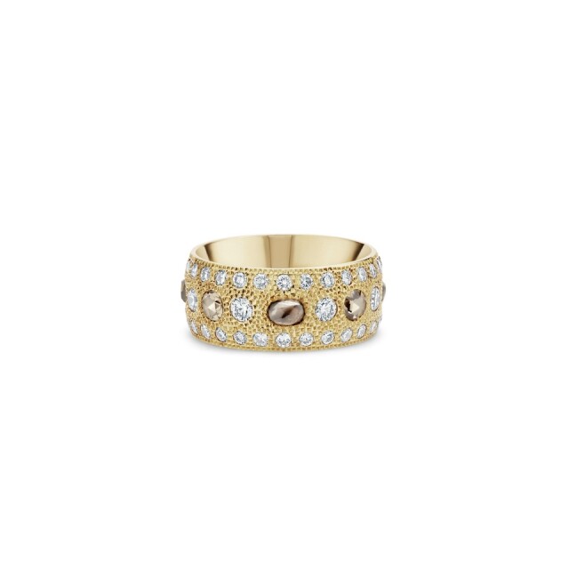 De Beers Talisman 系列黃金戒指鑲鑽石原石與拋光鑽石 $74,500
