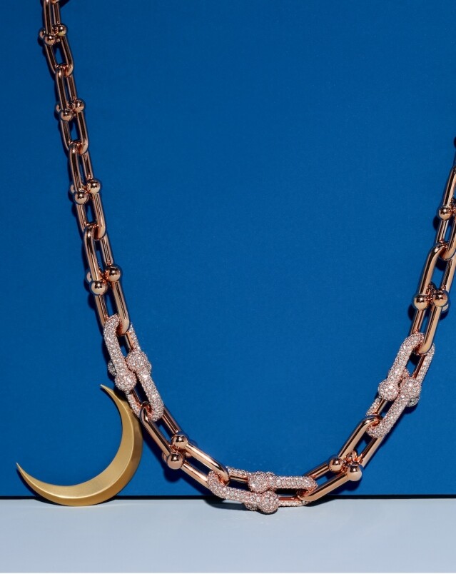Tiffany HardWear 18k 玫瑰金系列密鑲鑽石漸層扣環項鍊 $469,000 Tiffany HardWear 18k 玫瑰金系列密鑲鑽石漸層扣環項鍊 $469,000