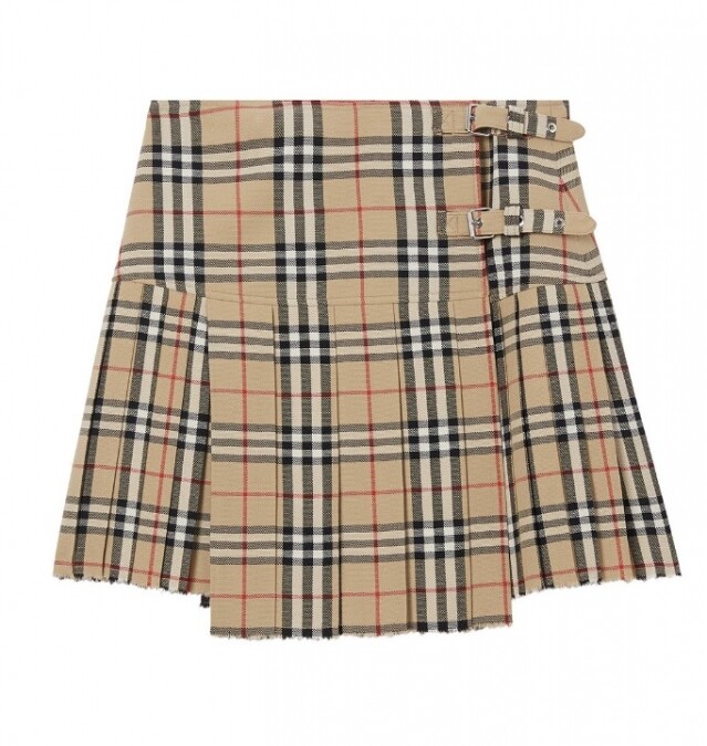 Burberry 格仔百褶裙 $9,800