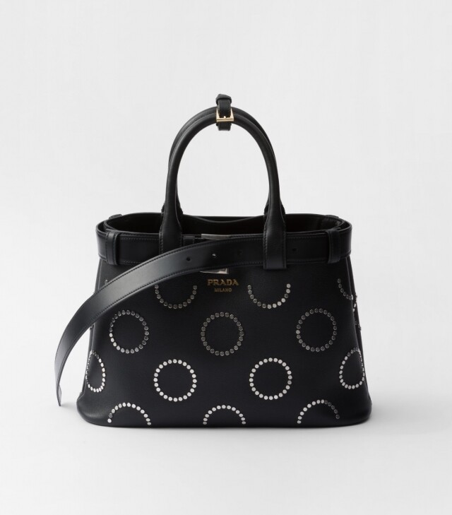 prada buckle medium leather bag with appliques prada buckle medium leather bag with appliques