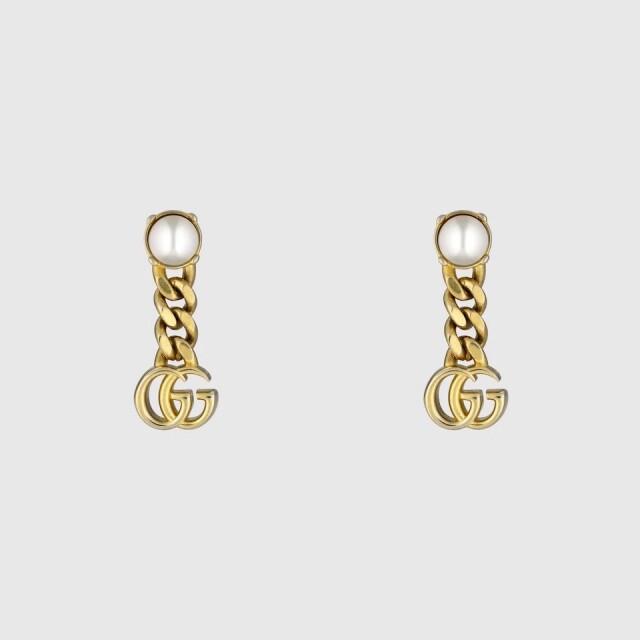 珍珠耳環推介：Gucci Pearl Double G earrings $3,100