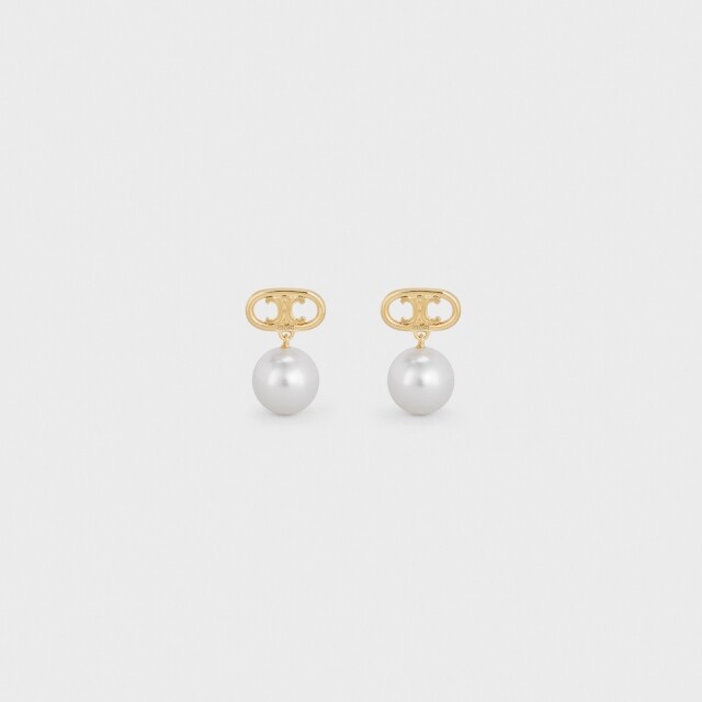 Celine 耳環推介：Celine Maillon Triomphe Pearl Earrings $4,100