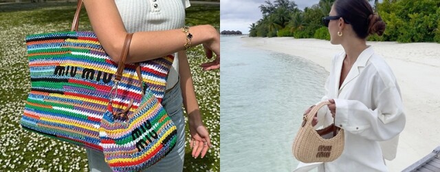 揹上 Miu Miu 的時尚率性美！Miu Miu 新季夏日手袋已上架，彩色編織袋、小菜籃讓人越看越心動