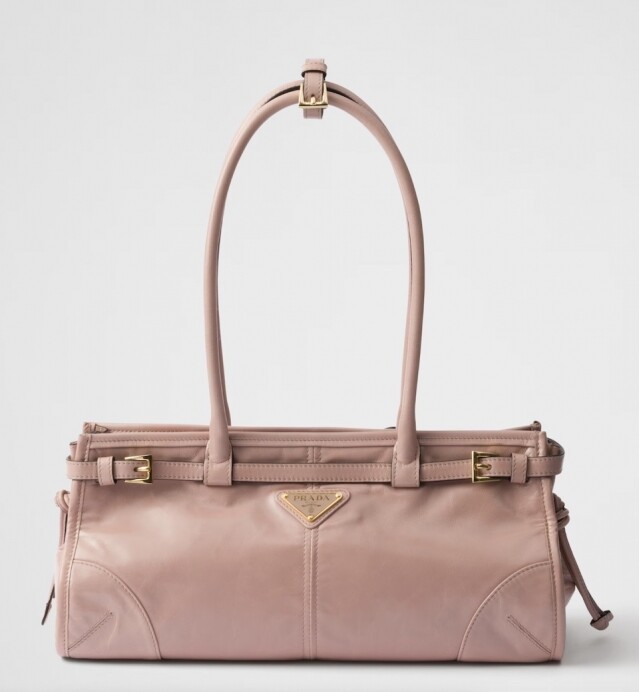 Prada Soft Lux  啡色皮革手袋 $22,000