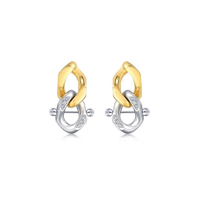 MMXXI「越」18K 雙色黃金鑽石耳環 HK$ 14,500 MMXXI「越」18K 雙色黃金鑽石耳環 HK$ 14,500