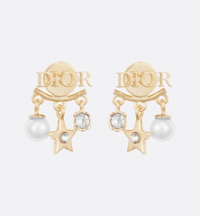 DIOR DIO(R)EVOLUTION 綴水晶、樹脂珍珠吊飾耳環 $3,400