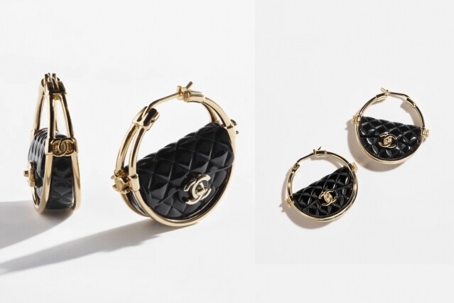 Chanel 耳環推介：綴樹脂金屬耳圈 $7,400