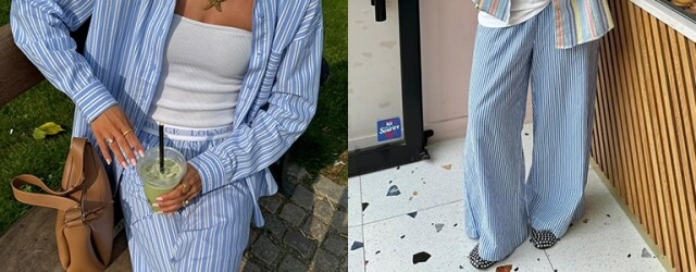 夏天「睡衣時尚」熱潮爆紅,穿上「睡衣風」直條紋長褲或短褲,以 Easy Pants 打造慵懶時尚感 夏天「睡衣時尚」熱潮爆紅,穿上「睡衣風」直條紋長褲或短褲,以 Easy Pants 打造慵懶時尚感