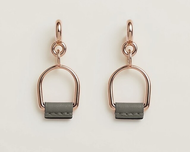 Hermès Heritage Equestre Etrier 金屬拼皮革耳環價錢及介紹 Hermès Heritage Equestre Etrier 金屬拼皮革耳環價錢及介紹