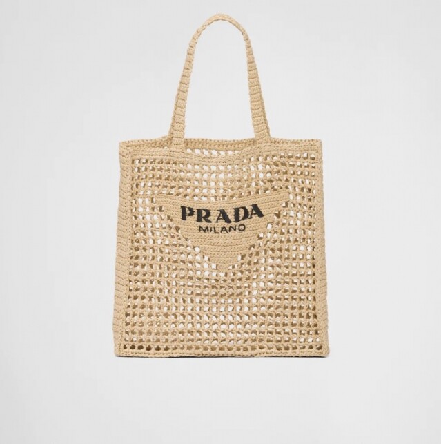 Prada 拉菲草手提袋