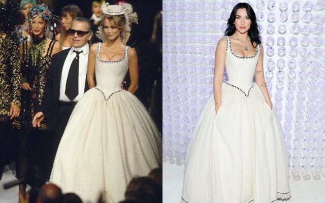 作為晚宴主持人的 Dua Lipa 當然是穿起 Chanel 復古長裙配搭 Tiffany&Co. 珠寶亮相！